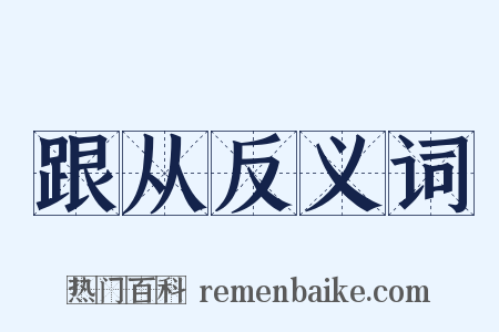 跟从反义词是什么意思的图片